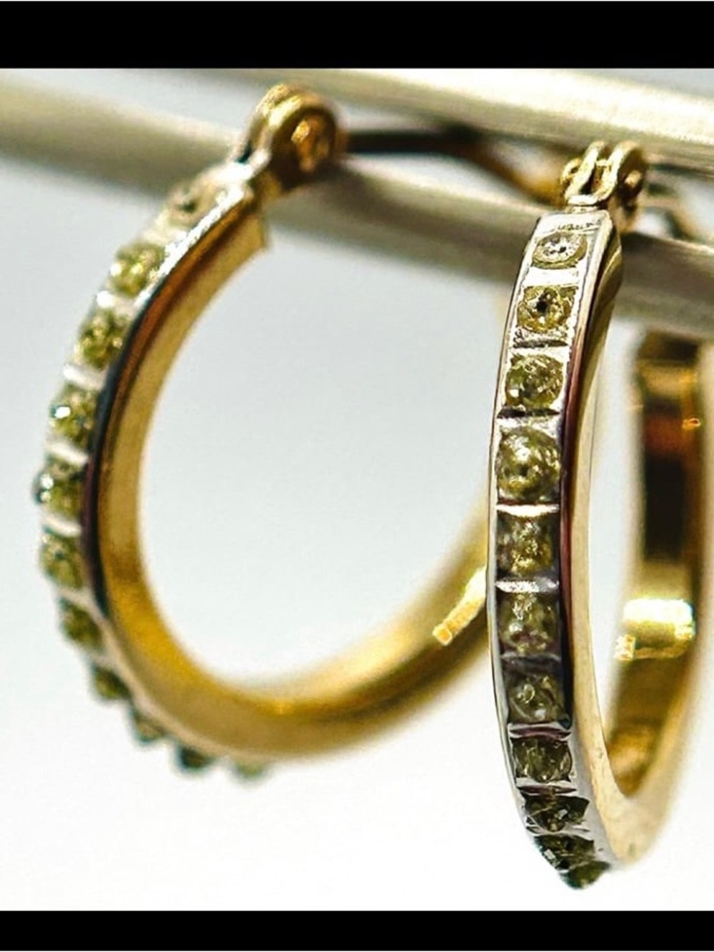 Gold Hoop Earrings with Yellow Gemstones - Elegant Women’s Hoops